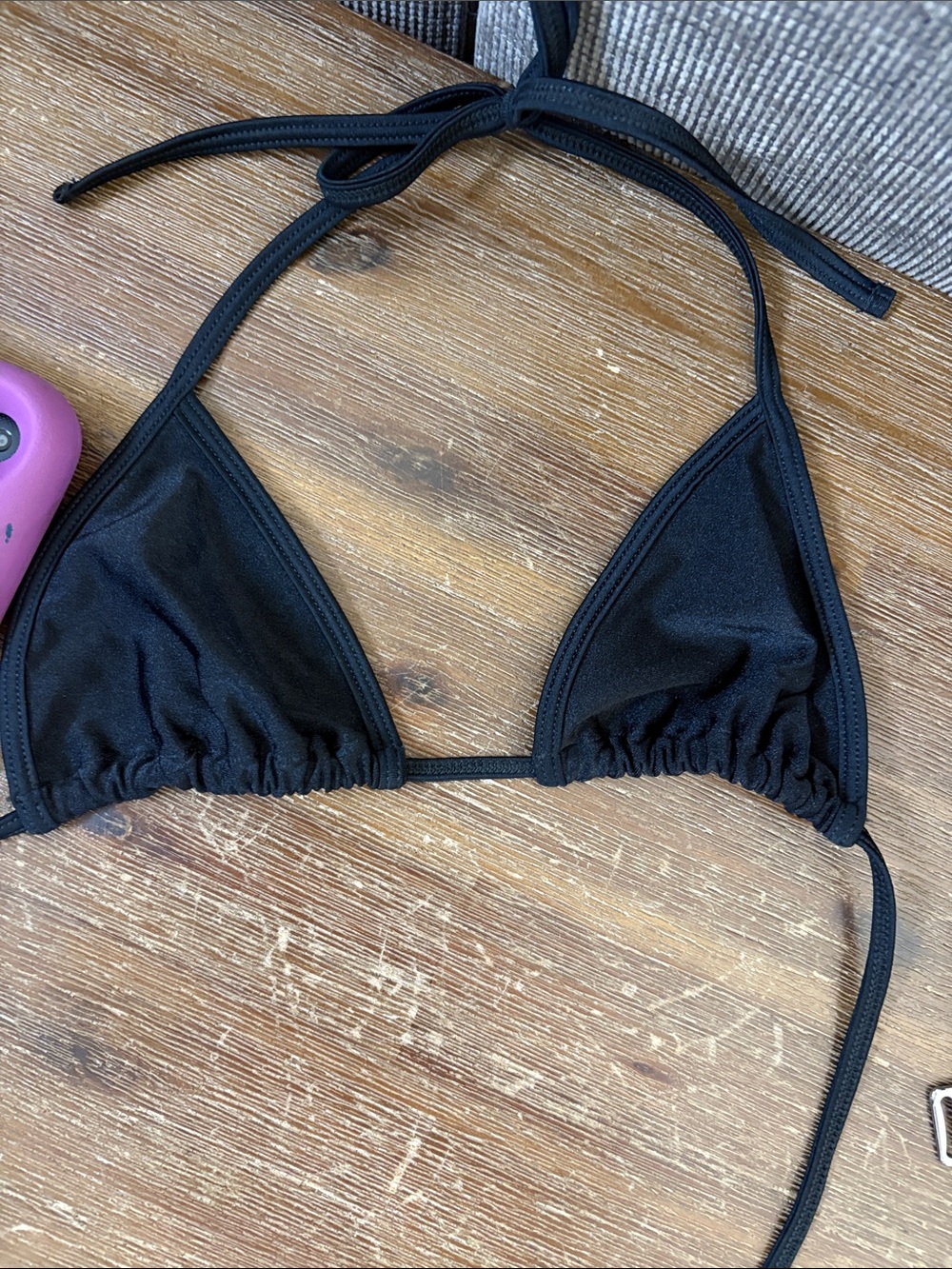 American Apparel Black Triangle Bikini Top